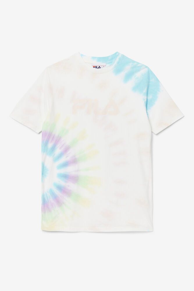 Fila Alivia Tie Dye White T-Shirt Womens - NZ 14752-IHRG